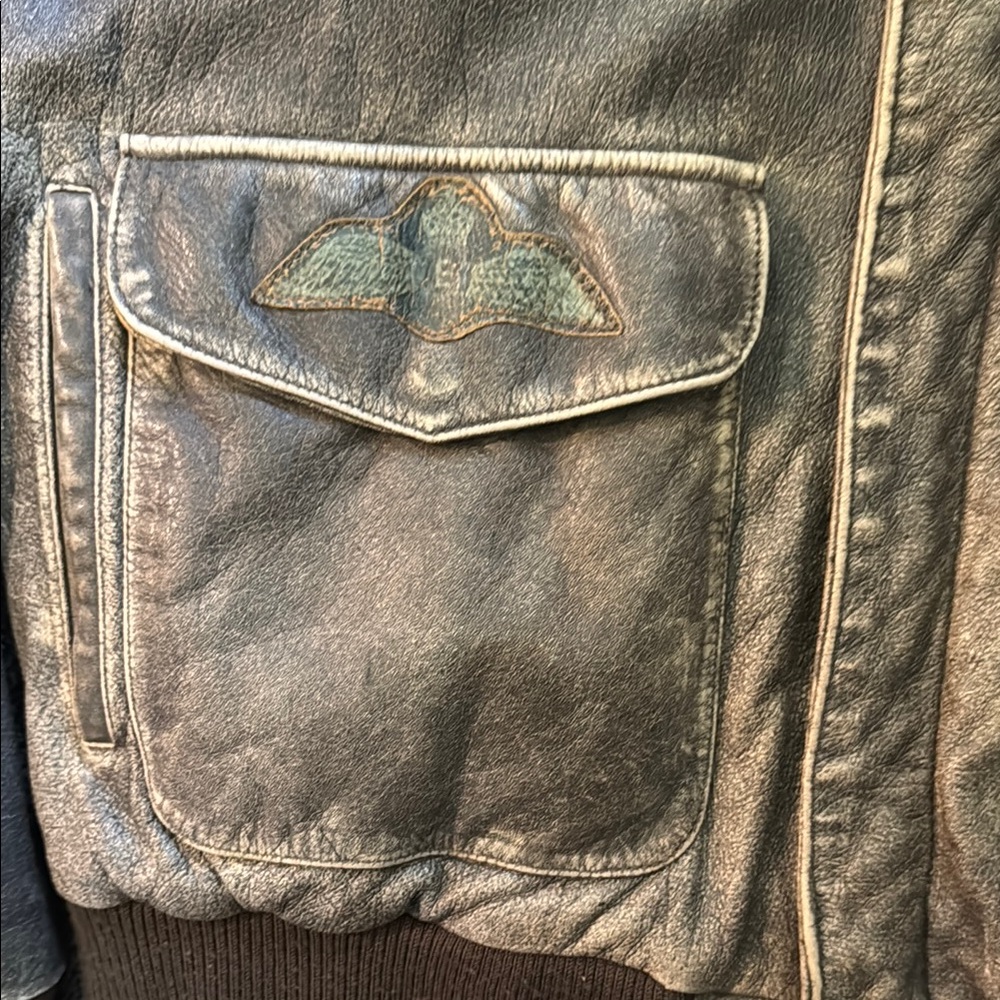 80’s Eagle Force Leather Jacket Large - image 3